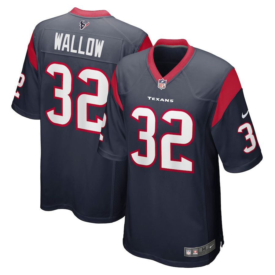 Men Houston Texans 32 Garret Wallow Nike Navy Game NFL Jersey